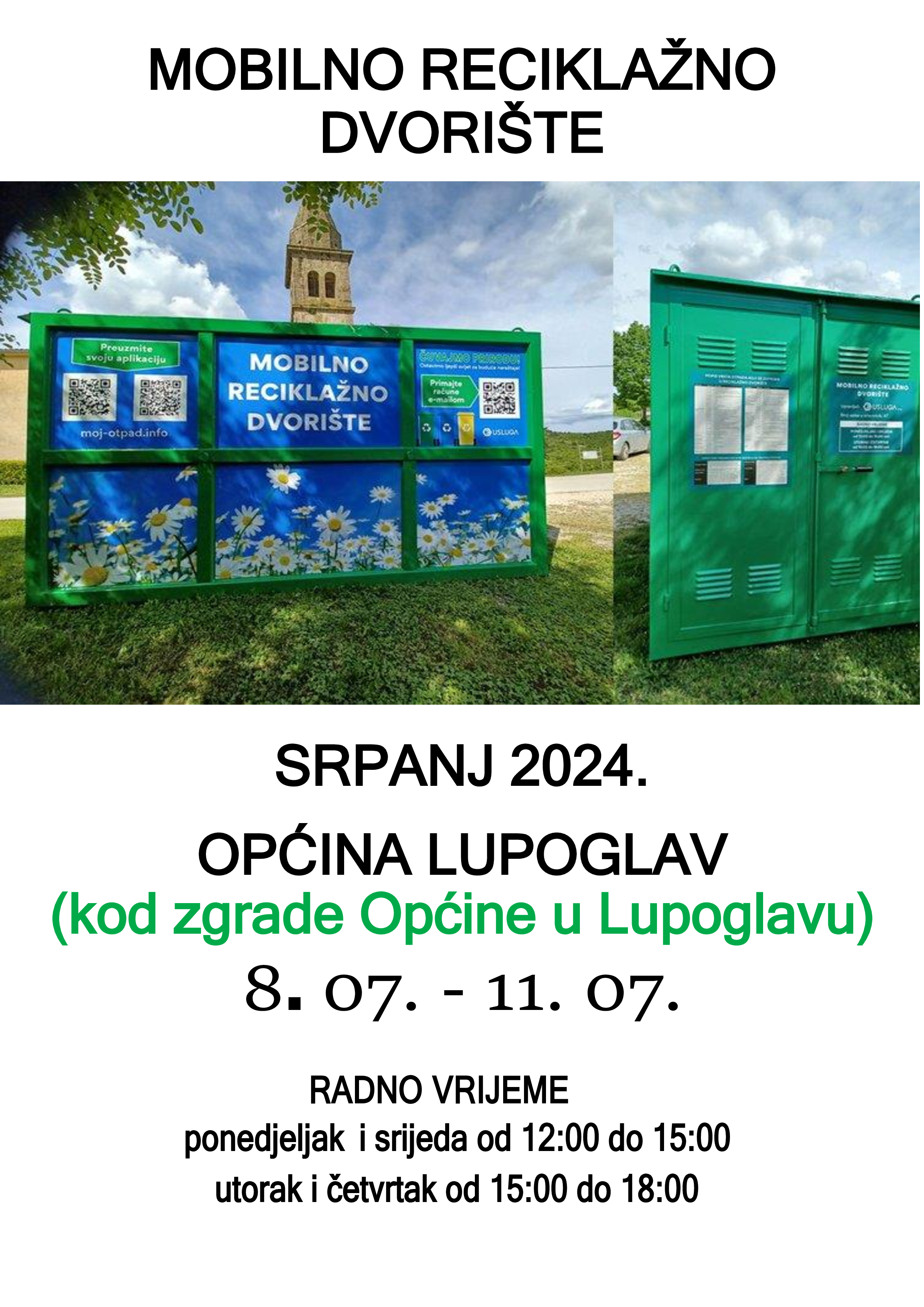 plakat za oglasnu plocu Mobilno reciklazno dvoriste 2024